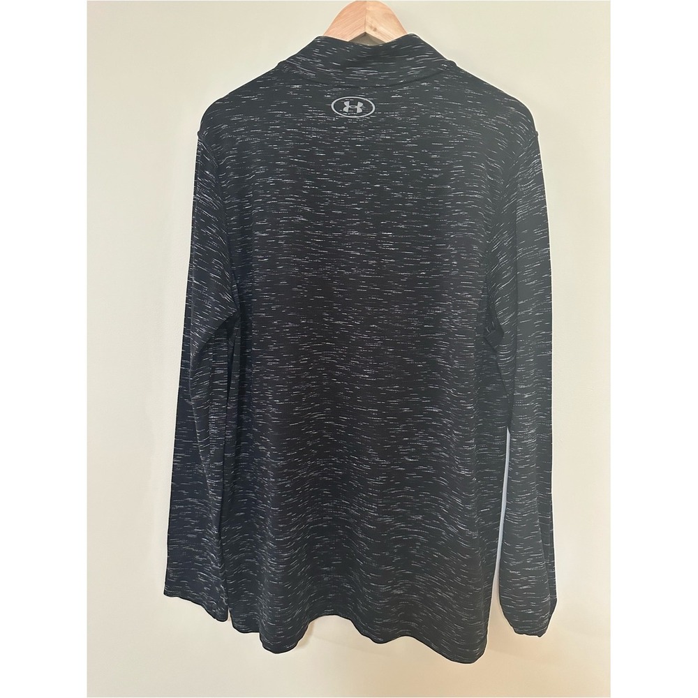Athleisure Gorpcore Under Armour Pullover XXL Black Heathered Threadborne Zip - Picture 6 of 6